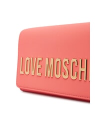 LOVE MOSCHINO BOLD LOGO Bag with flap and chain shoulder strap coral - Women&rsquo;s Bags - 3