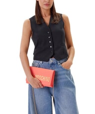 LOVE MOSCHINO BOLD LOGO Bag with flap and chain shoulder strap coral - Women&rsquo;s Bags - 5