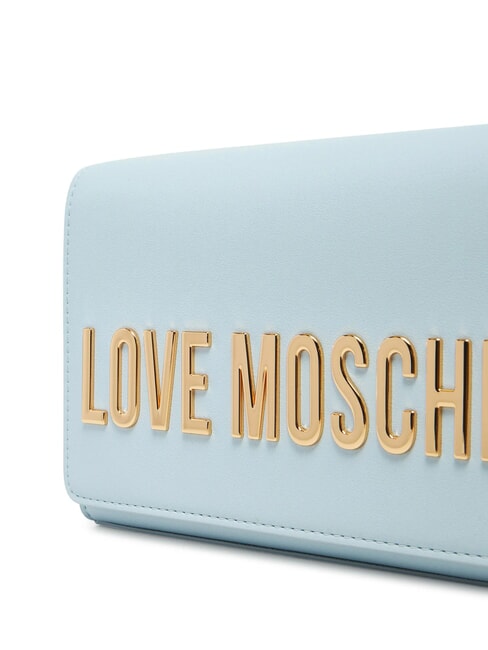 BOLD LOGO Bag with flap and chain shoulder strap Light blue - Women’s Bags