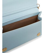 LOVE MOSCHINO BOLD LOGO Bag with flap and chain shoulder strap Light blue - Women’s Bags - 4