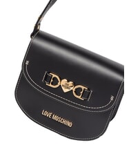 LOVE MOSCHINO LOVE CHAIN Mini shoulder bag Black - Women’s Bags - 3