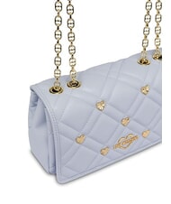 LOVE MOSCHINO SWEET STUDS Shoulder bag with chain Light blue - Women&rsquo;s Bags - 3