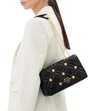 LOVE MOSCHINO SWEET STUDS Shoulder bag with chain Black - Women’s Bags - 6