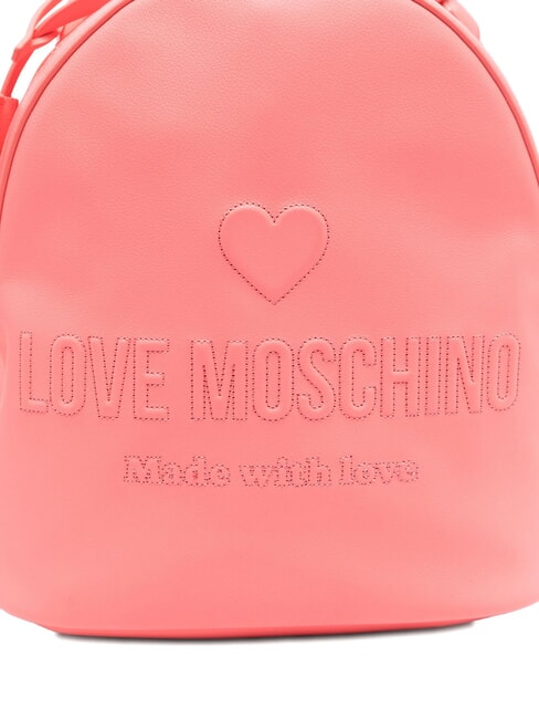 LOVE EMBOSSED Backpack with stitched logo coral - Women’s Bags