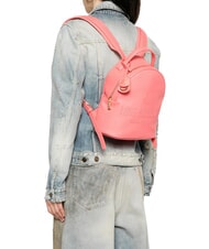 LOVE MOSCHINO LOVE EMBOSSED Backpack with stitched logo coral - Women’s Bags - 5