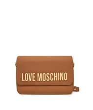 LOVE MOSCHINO LAMINATED BOLD LOVE Shoulder bag with flap camel - Women&rsquo;s Bags - 3
