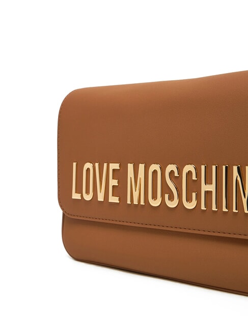 LAMINATED BOLD LOVE Shoulder bag with flap camel - Women&rsquo;s Bags