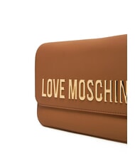 LOVE MOSCHINO LAMINATED BOLD LOVE Shoulder bag with flap camel - Women&rsquo;s Bags - 4