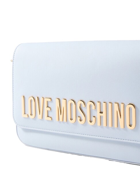 LAMINATED BOLD LOVE Shoulder bag with flap Light blue - Women’s Bags