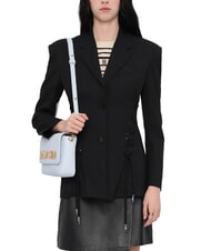 LOVE MOSCHINO LAMINATED BOLD LOVE Shoulder bag with flap Light blue - Women’s Bags - 5