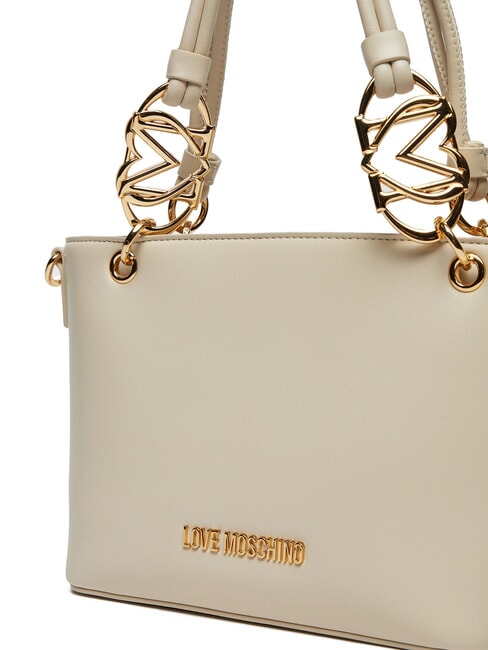 LOVE CHAIN STRAP Shopping bag with shoulder strap ivory - Women’s Bags