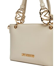 LOVE MOSCHINO LOVE CHAIN STRAP Shopping bag with shoulder strap ivory - Women’s Bags - 3