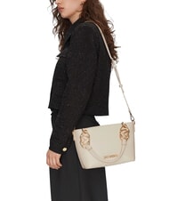 LOVE MOSCHINO LOVE CHAIN STRAP Shopping bag with shoulder strap ivory - Women’s Bags - 5