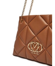LOVE MOSCHINO GEOMETRIC Chain Handle Shoulder Bag camel - Women’s Bags - 3