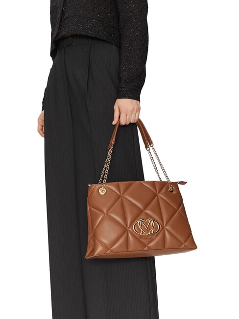 GEOMETRIC Chain Handle Shoulder Bag camel - Women’s Bags