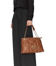 LOVE MOSCHINO GEOMETRIC Chain Handle Shoulder Bag camel - Women’s Bags - 5