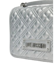 LOVE MOSCHINO BOLD LOVE Shoulder bag with chain handles silver - Women’s Bags - 3