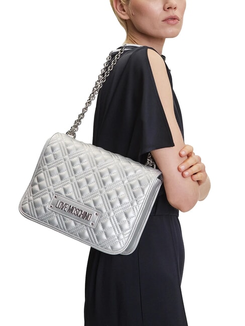 BOLD LOVE Shoulder bag with chain handles silver - Women’s Bags