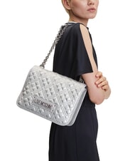 LOVE MOSCHINO BOLD LOVE Shoulder bag with chain handles silver - Women’s Bags - 5
