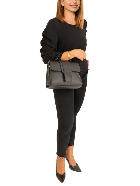 SABRINA Dollar leather satchel bag black - Women’s Bags