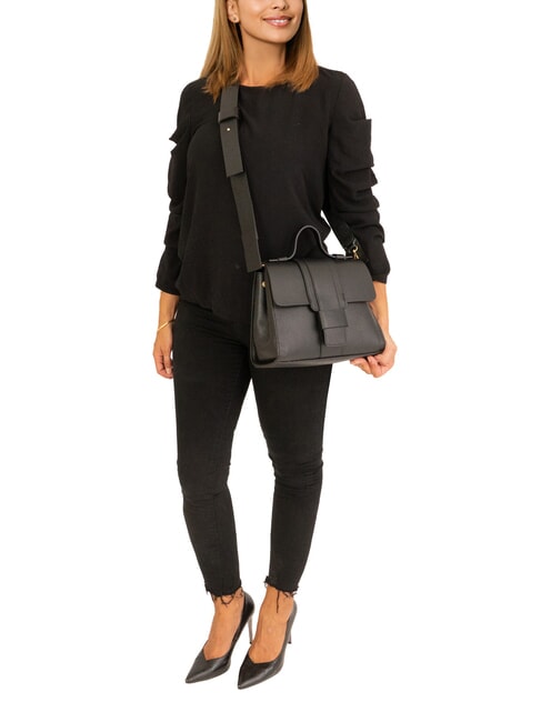 SABRINA Dollar leather satchel bag black - Women’s Bags
