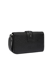 PINKO LOVE ONE SLOUCHY  Mini leather shoulder bag black limousine - matt silver - Women’s Bags - 2