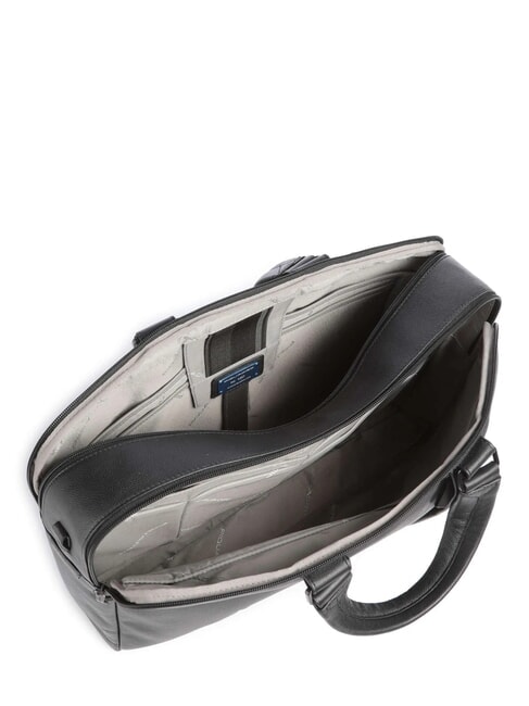 W137  15.6" leather laptop briefcase Black - Work Briefcases