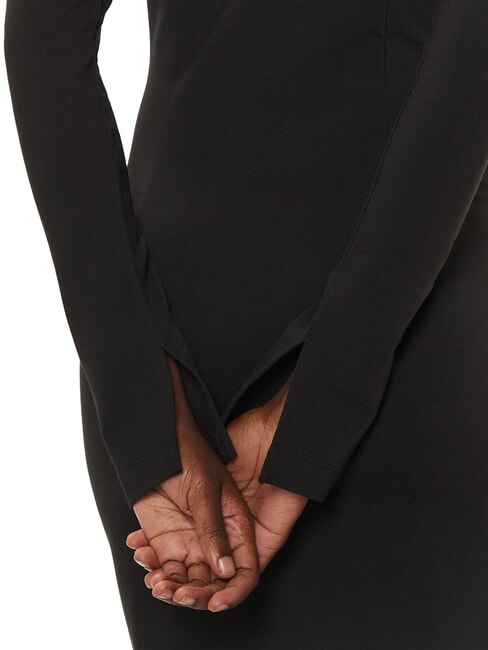 CK JEANS Short dress with boat neck and long sleeves ck black - Woman Clothes