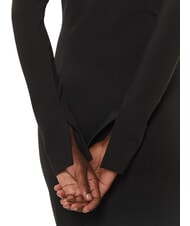 CALVIN KLEIN CK JEANS Short dress with boat neck and long sleeves ck black - Woman Clothes - 3