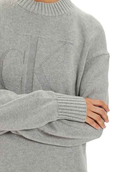 CK JEANS Oversized long-sleeved dress grey heather - Woman Clothes