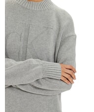 CALVIN KLEIN CK JEANS Oversized long-sleeved dress grey heather - Woman Clothes - 3