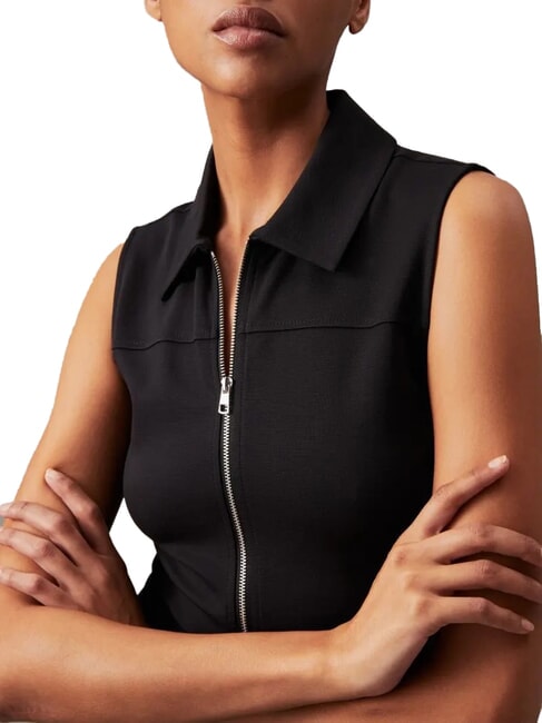 CK JEANS Short dress with full zip armholes ck black - Woman Clothes