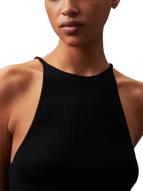 CK JEANS Ribbed short tank dress ck black - Woman Clothes