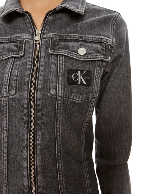 CK JEANS Long-sleeved full-zip denim dress denim grey - Woman Clothes