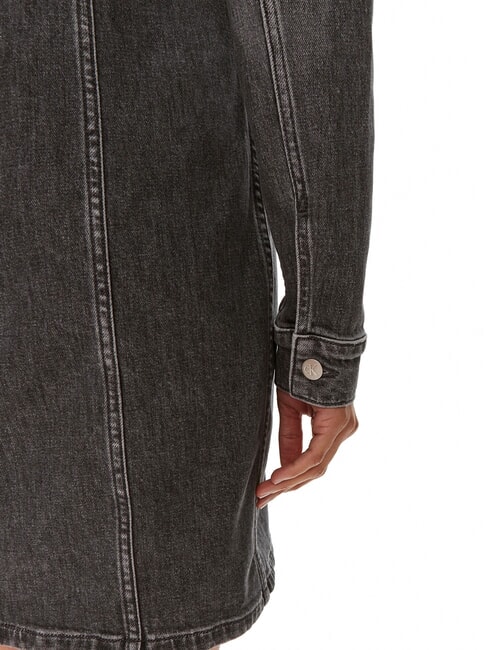 CK JEANS Long-sleeved full-zip denim dress denim grey - Woman Clothes