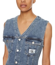 CALVIN KLEIN CK JEANS Short denim dress with armholes denim - Woman Clothes - 3