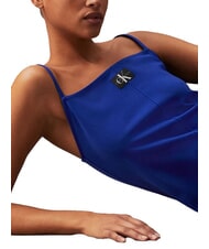 CALVIN KLEIN CK JEANS Short dress with thin straps sapphire blue - Woman Clothes - 3