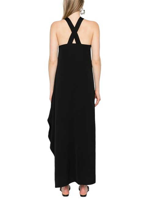 CK Long viscose dress with knot ck black - Woman Clothes