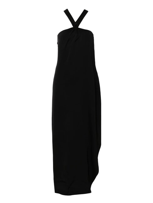 CK Long viscose dress with knot ck black - Woman Clothes