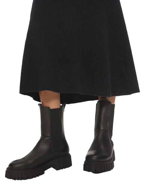 CK Ribbed flared midi skirt ck black - Women's Skirts