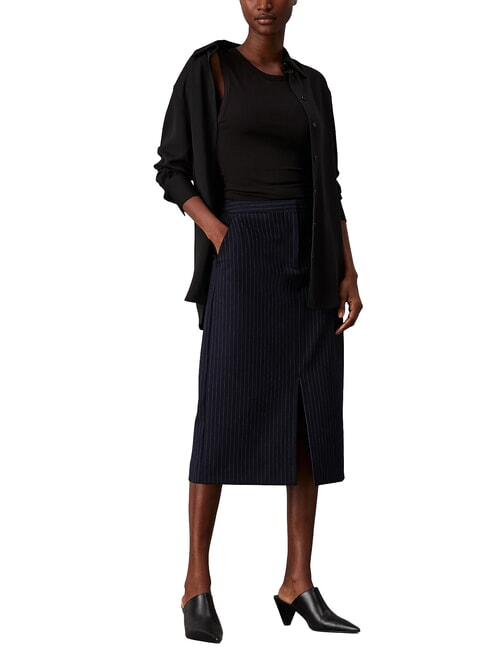 CK Pinstriped midi skirt night sky / gray morn stripe - Women's Skirts