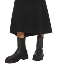 CALVIN KLEIN CK Ribbed flared midi skirt ck black - Women's Skirts - 4