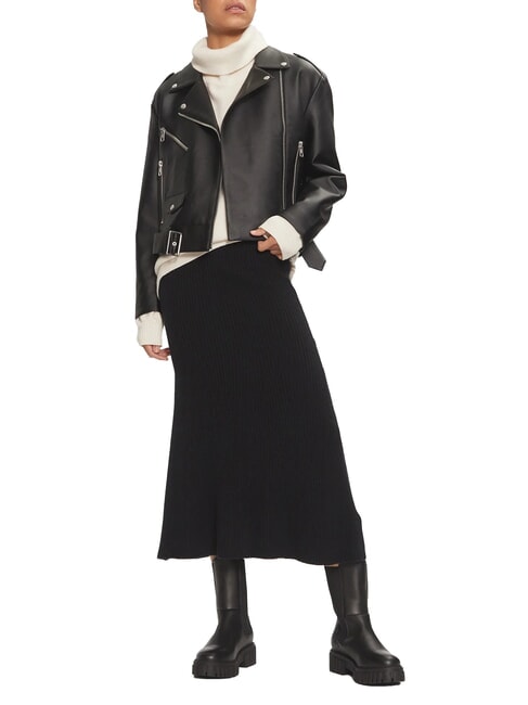 CK Ribbed flared midi skirt ck black - Women's Skirts