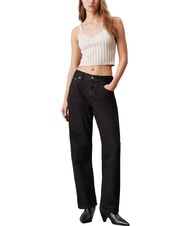 CALVIN KLEIN CK JEANS Cotton bralette tank top ivory / pelican - T-shirt - 4