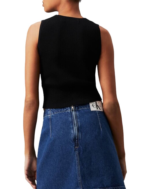 CK JEANS Ribbed tank top ck black - T-shirt