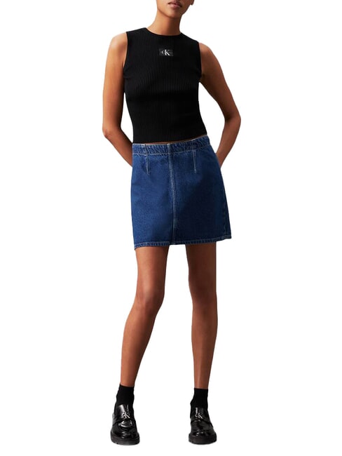 CK JEANS Ribbed tank top ck black - T-shirt