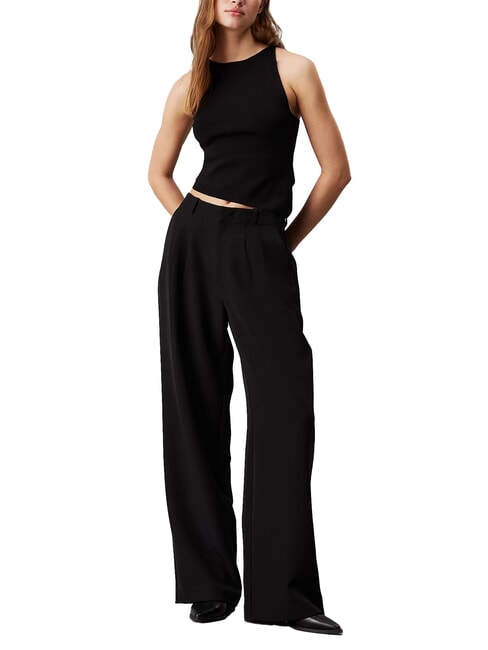 CK JEANS Asymmetrical tank top ck black - T-shirt