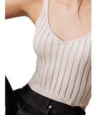 CALVIN KLEIN CK JEANS Cotton bralette tank top ivory / pelican - T-shirt - 3