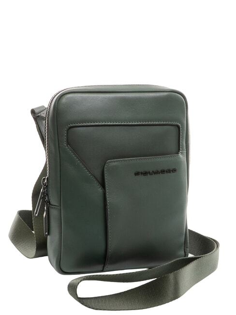 W119 iPad bag, in leather GREEN - Over-the-shoulder Bags for Men