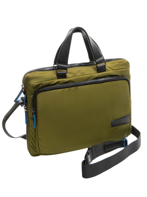 PQ-RY Slim 14" laptop briefcase green Black - Work Briefcases